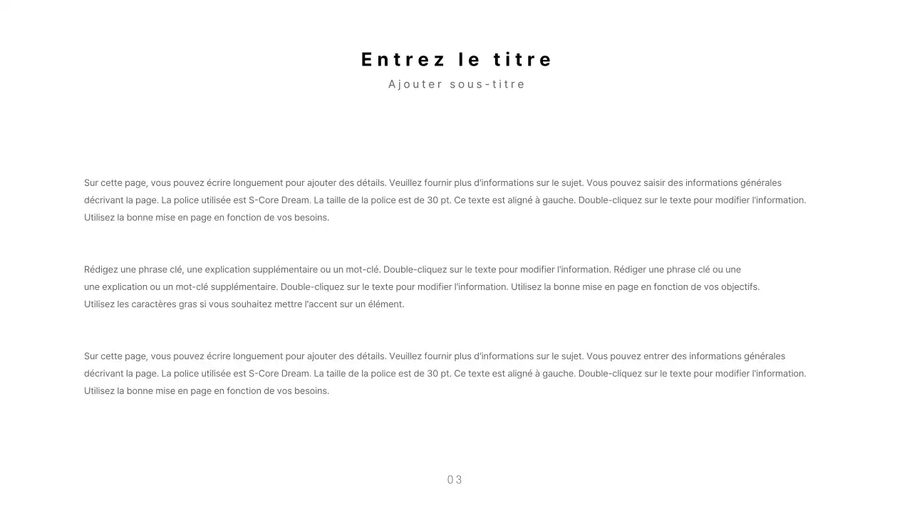 Des présentations propres