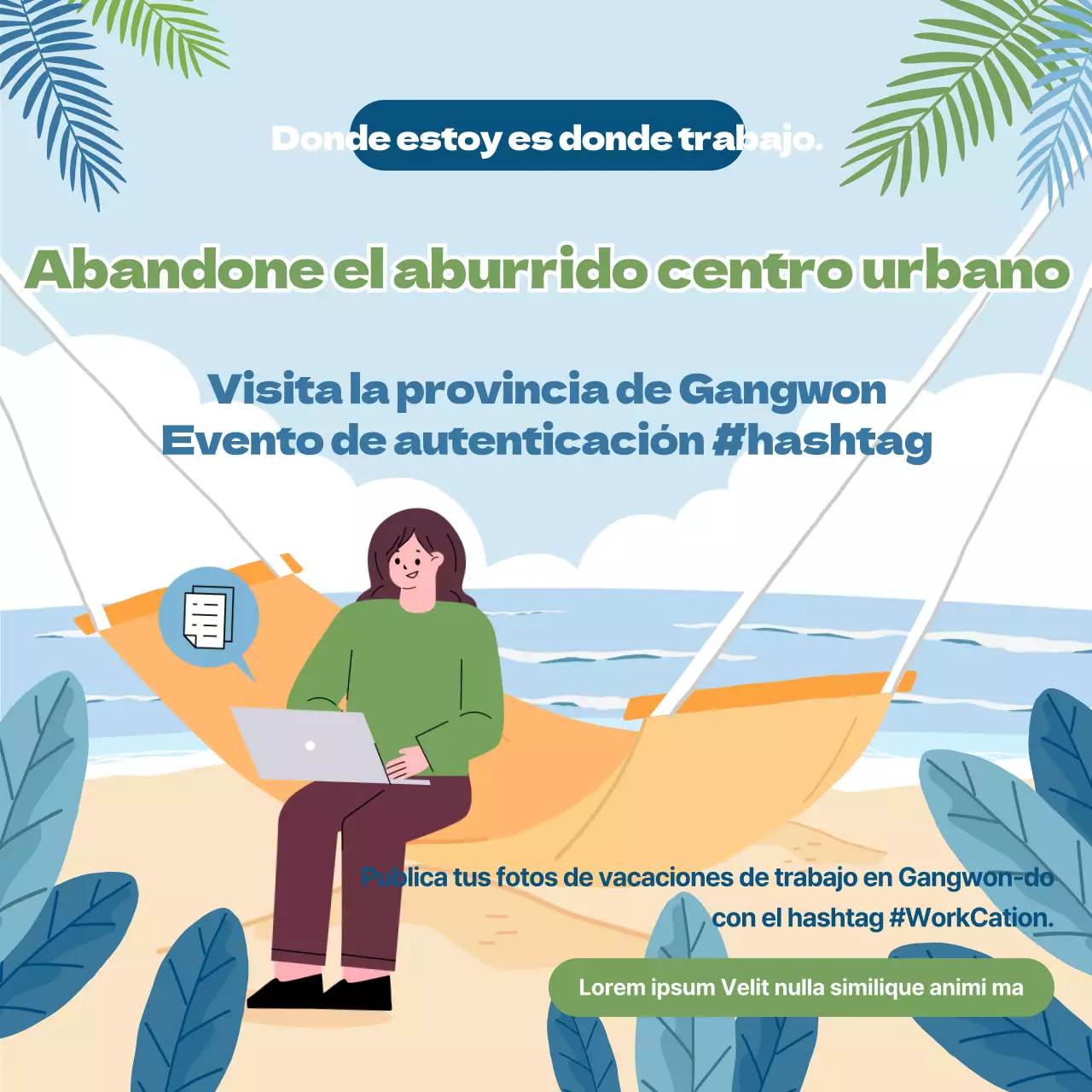 workcation by the sea hashtag eventos redes sociales