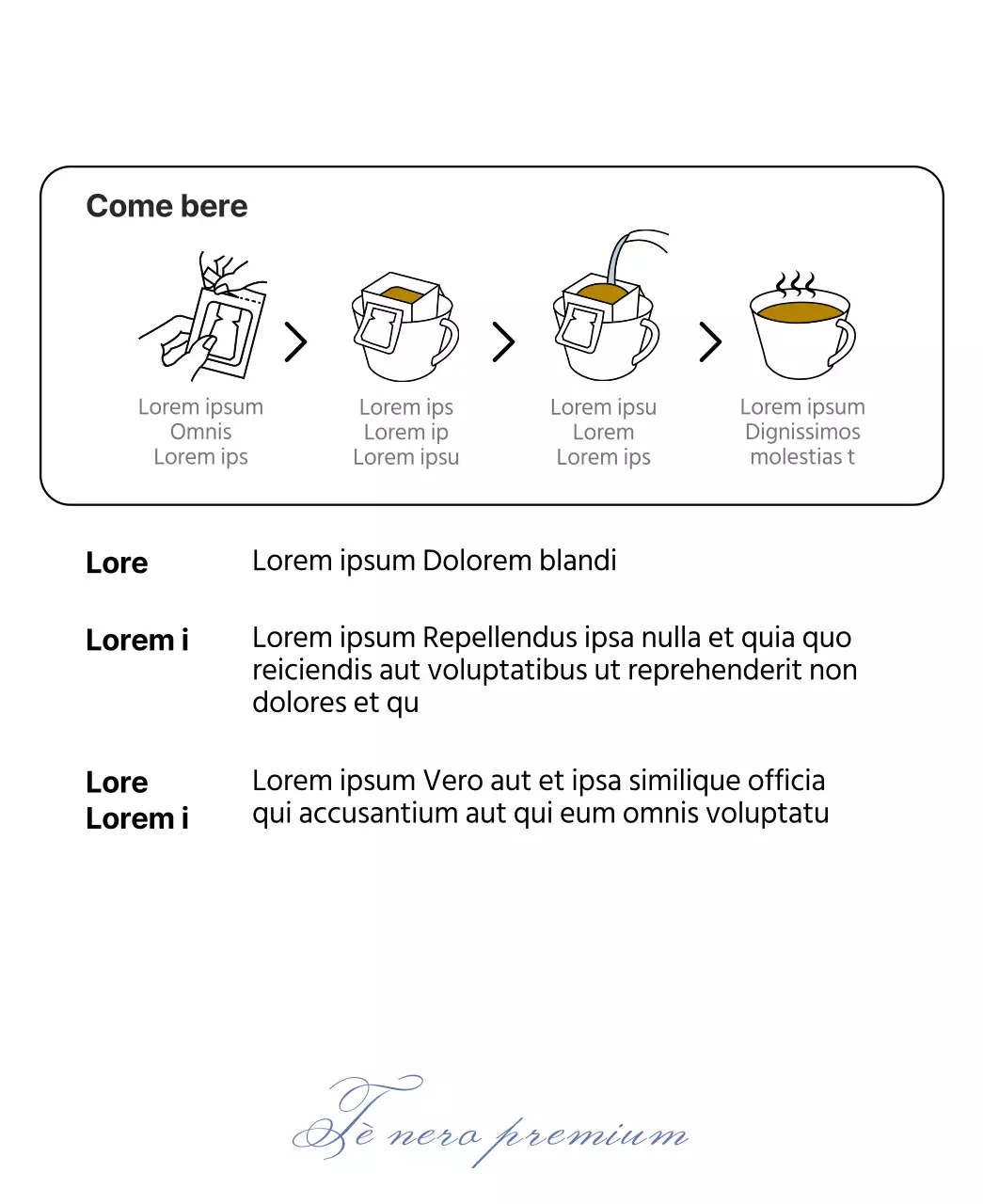 Illustrazione di linea Pacchetto di tè nero