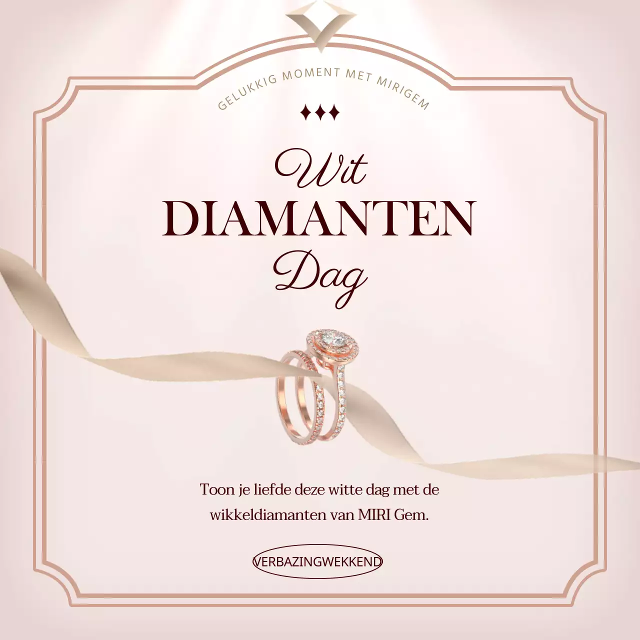 Witte Dag Diamanten Ring Gift Promotie