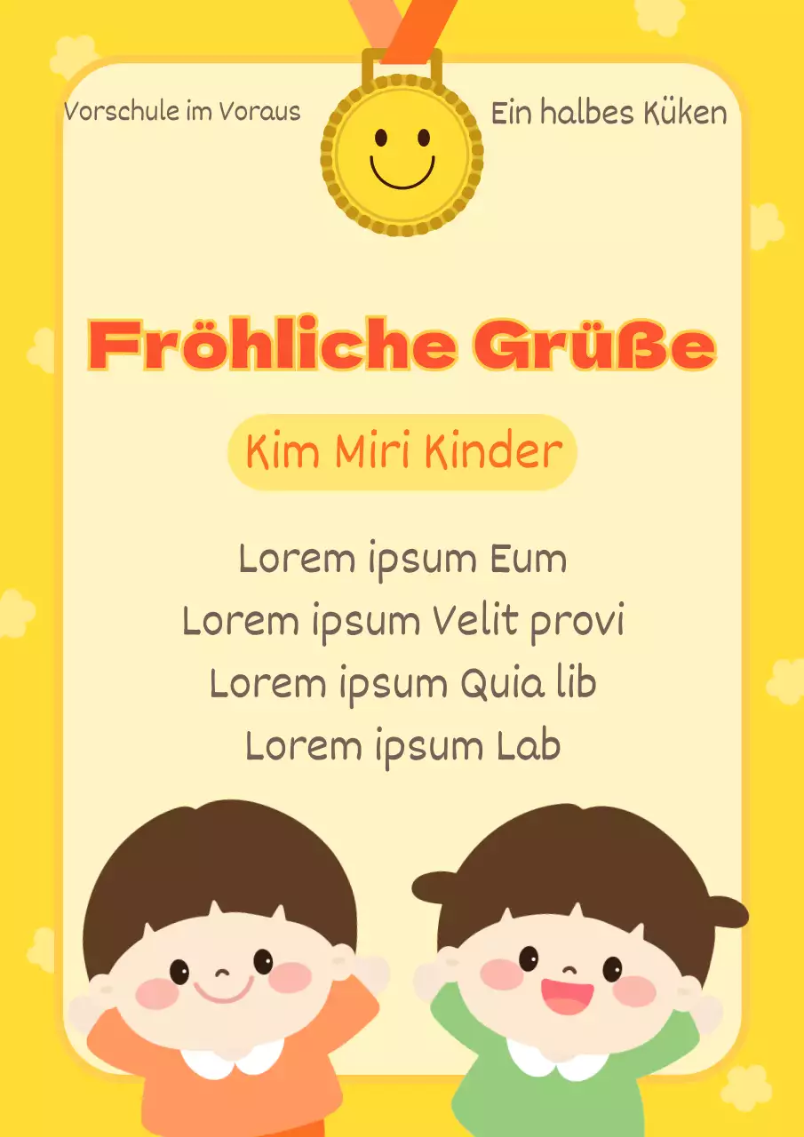 Gelbe und orangefarbene Kinderlistensäulen