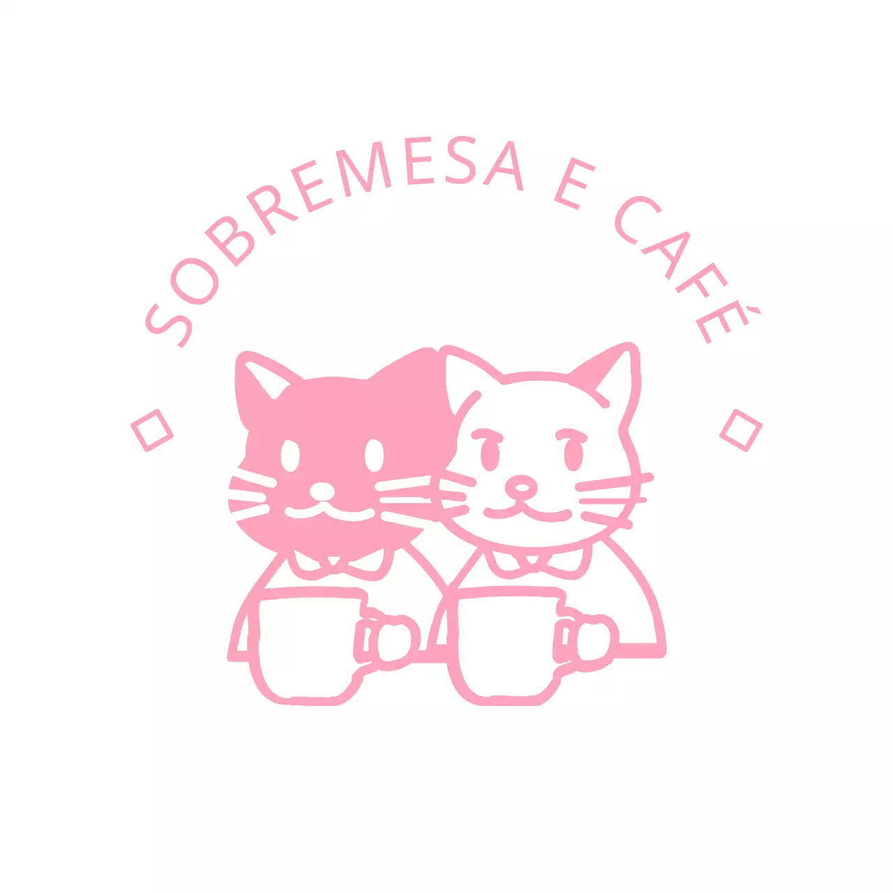 Logótipo de personagem de gato giro em rosa