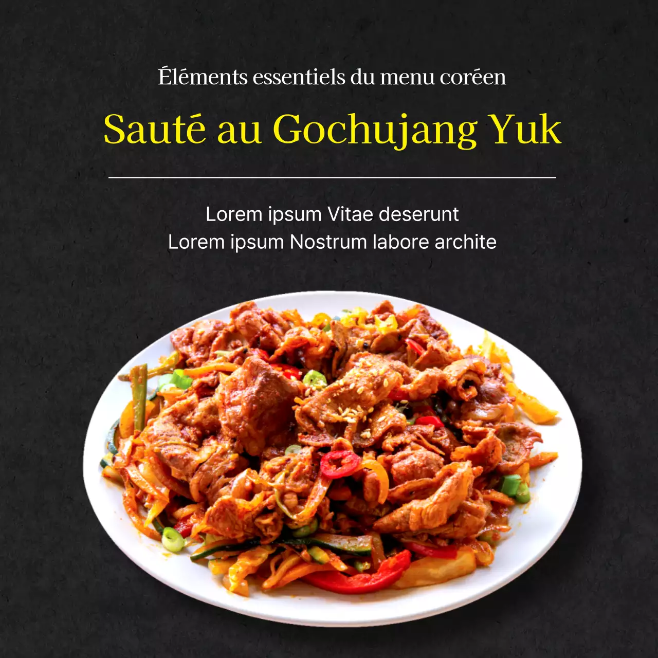 gochujang jeyuk sauté de riz voleur de nuit repas coréen nourriture coréenne nourriture coréenne