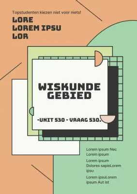 Oranje en mint notitieblok punten wiskunde werkbladen