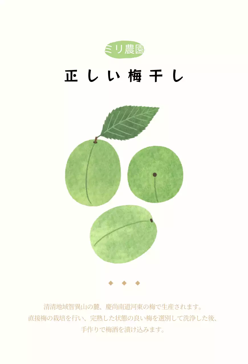 イラスト梅の葉書