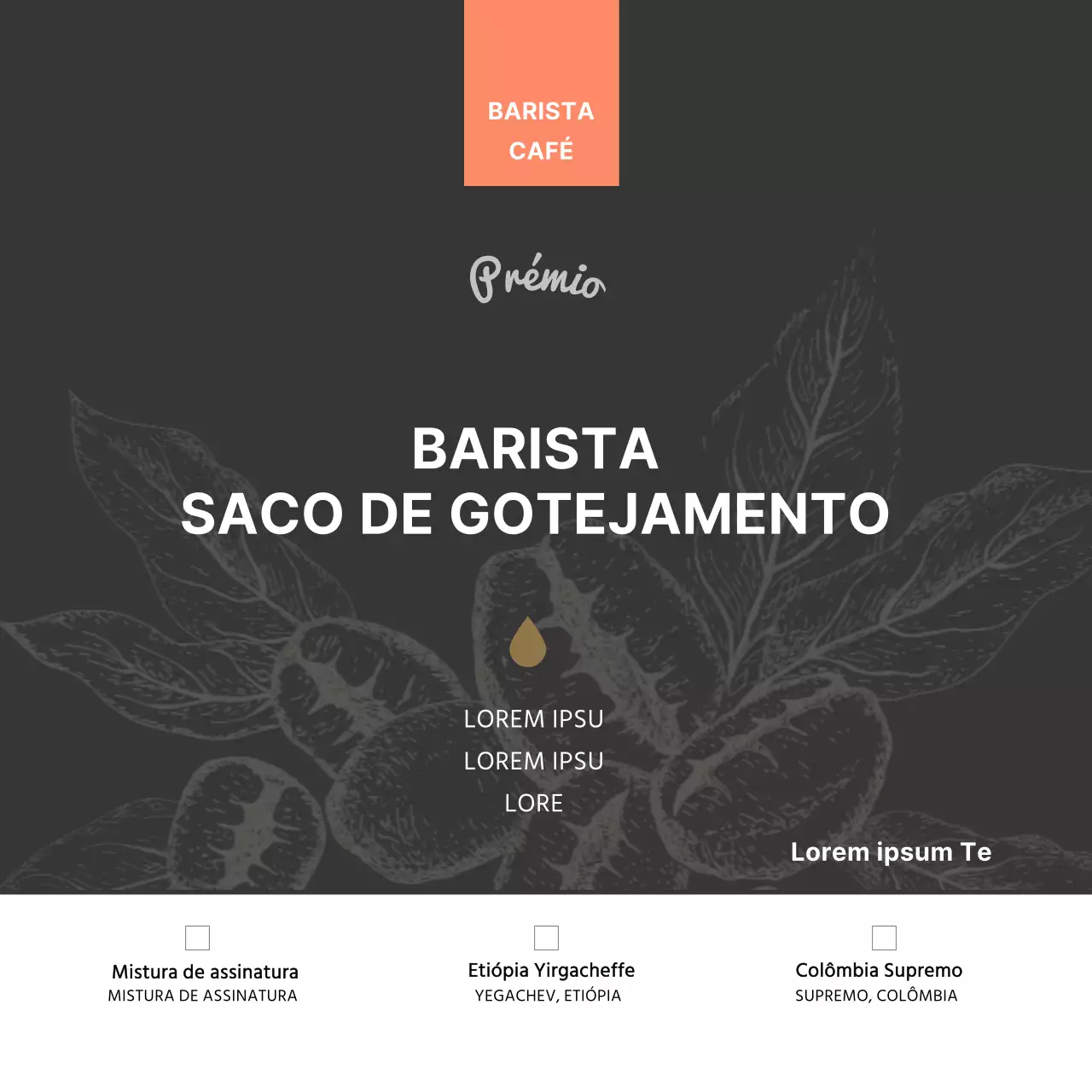 Brown Bean Illustration Cafe Cartão de informação do produtoPostcard