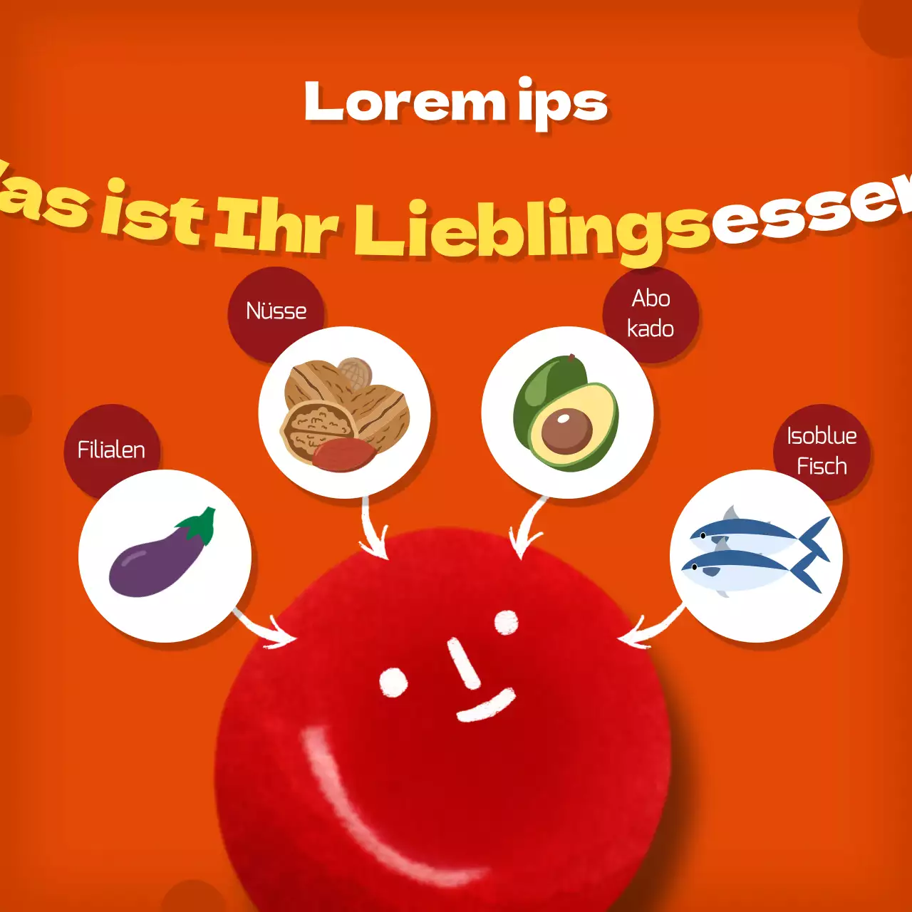 Erklären Sie Ihre Cholesterininformationen in hübschem Orange und Rot