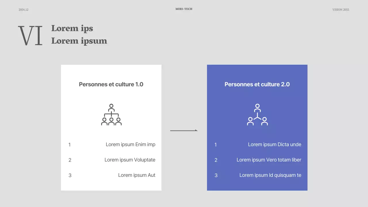 Présentation simple d'un événement en bleu et gris