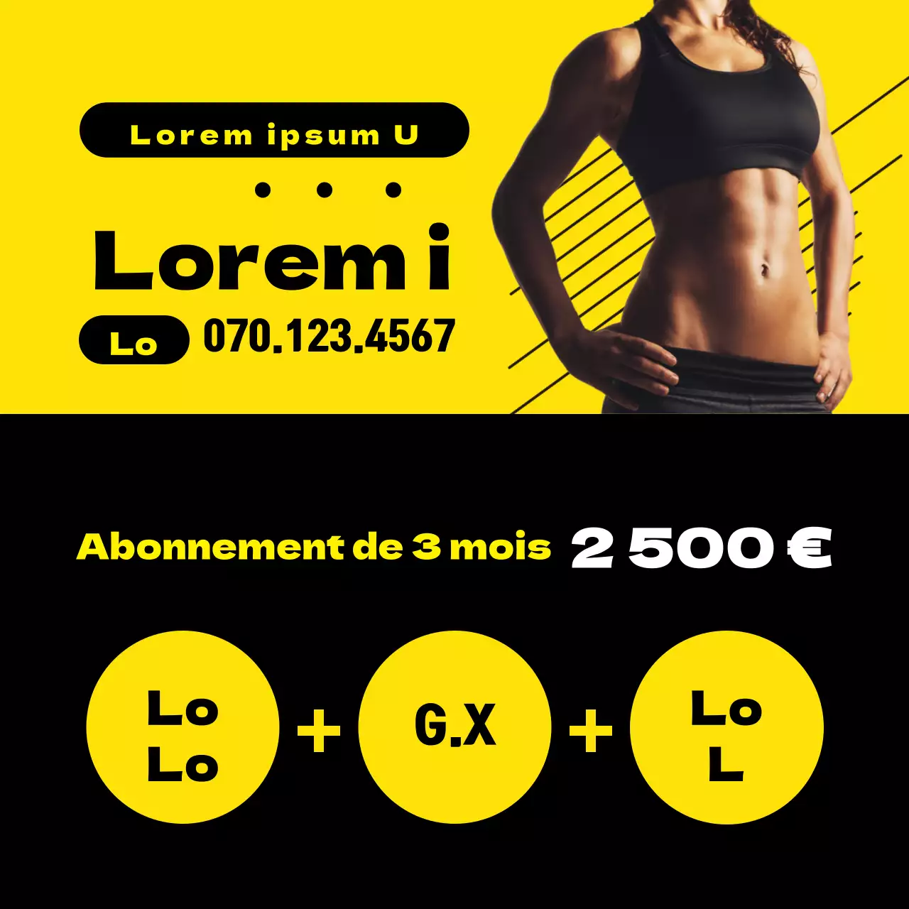 Événements de remise en forme en jaune