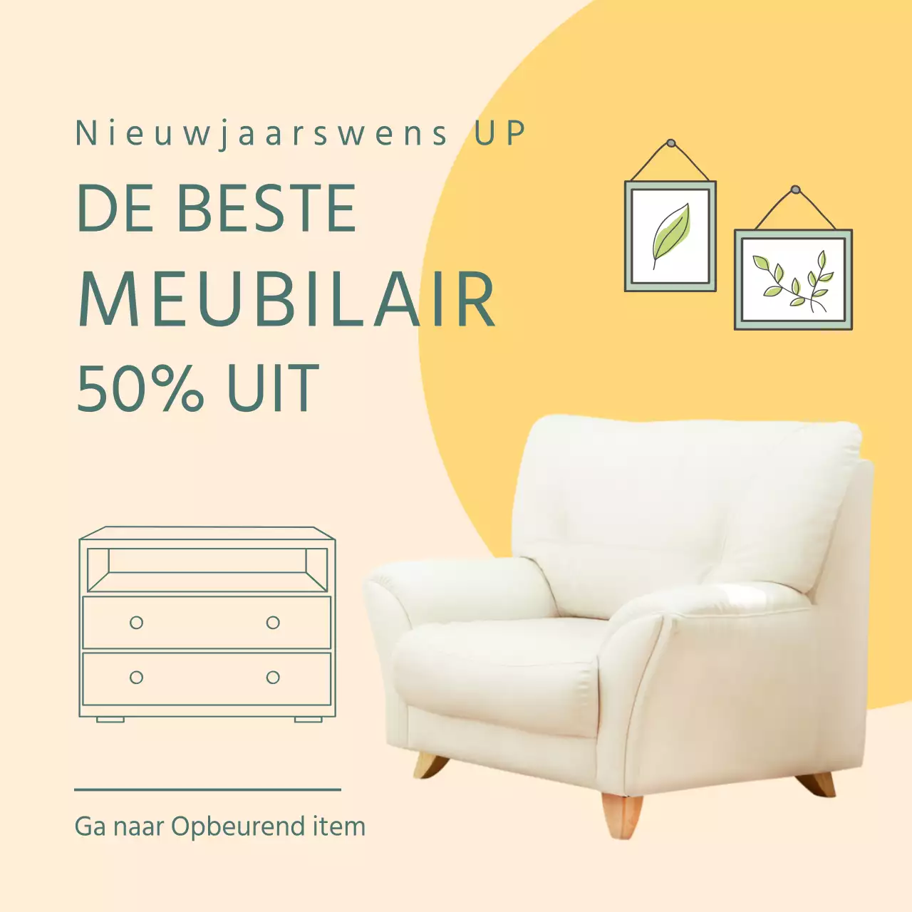 Voorjaarsmeubelverkoop in gele pastels voor een oppepper voor de lente