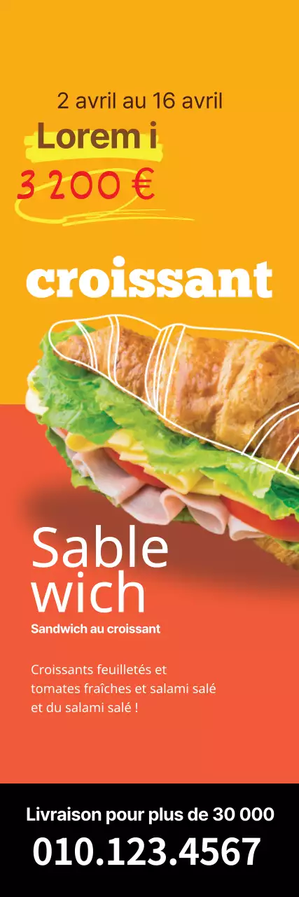 Mise en valeur de la photo jaune-orange Vente de sandwichs dans un restaurant soigné