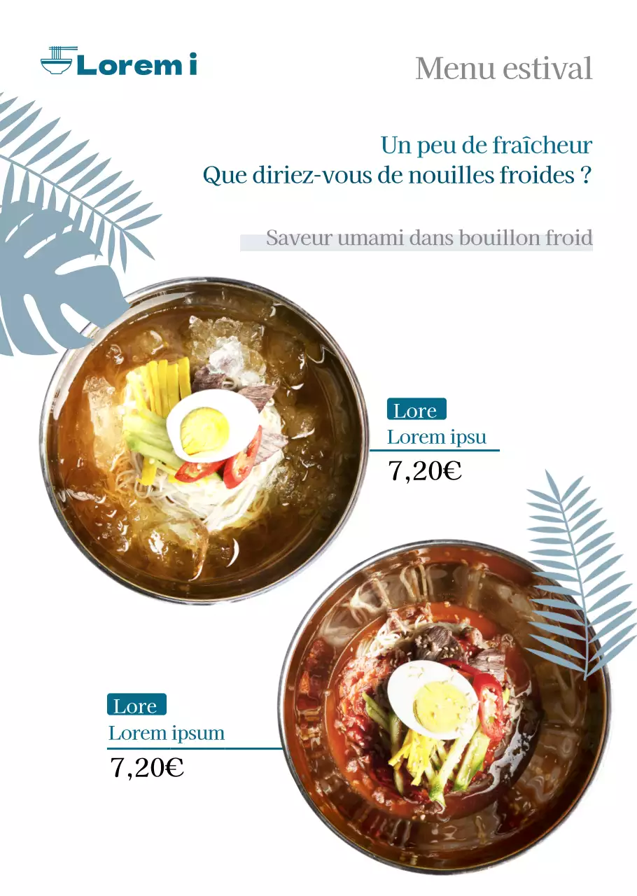 Affiche transparente pour un restaurant d'été froid et bleu