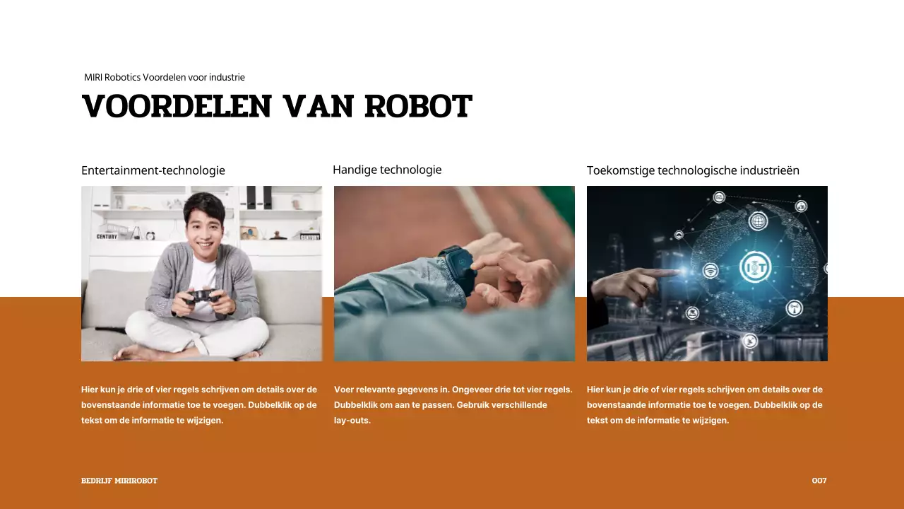 Bruine en witte robotpresentatie