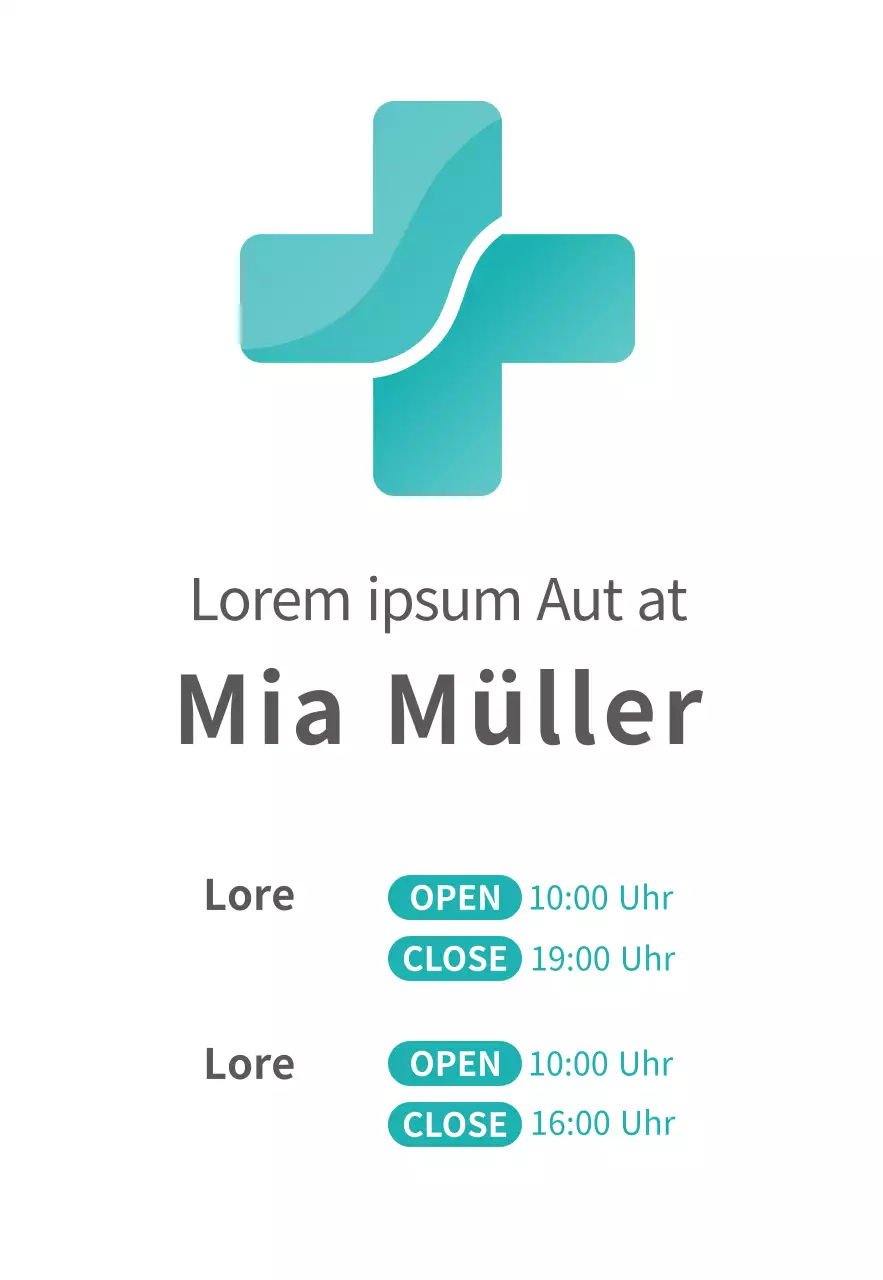 Sauberes, stilisiertes Krankenhauslogo in Minze