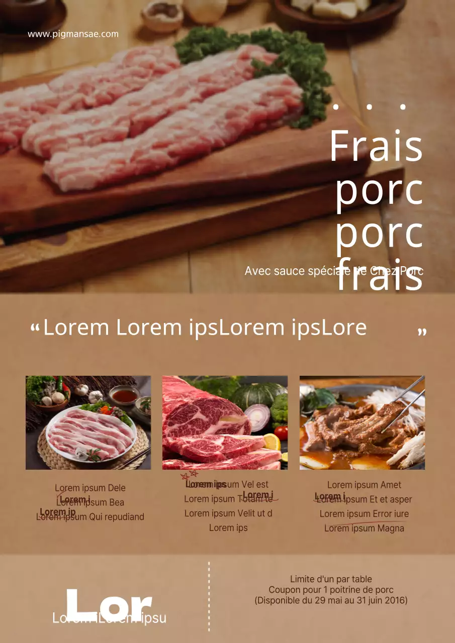 Flyer moderne de restaurant en marron