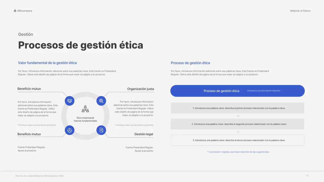 Informe ESG corporativo con un concepto rojo y colorido