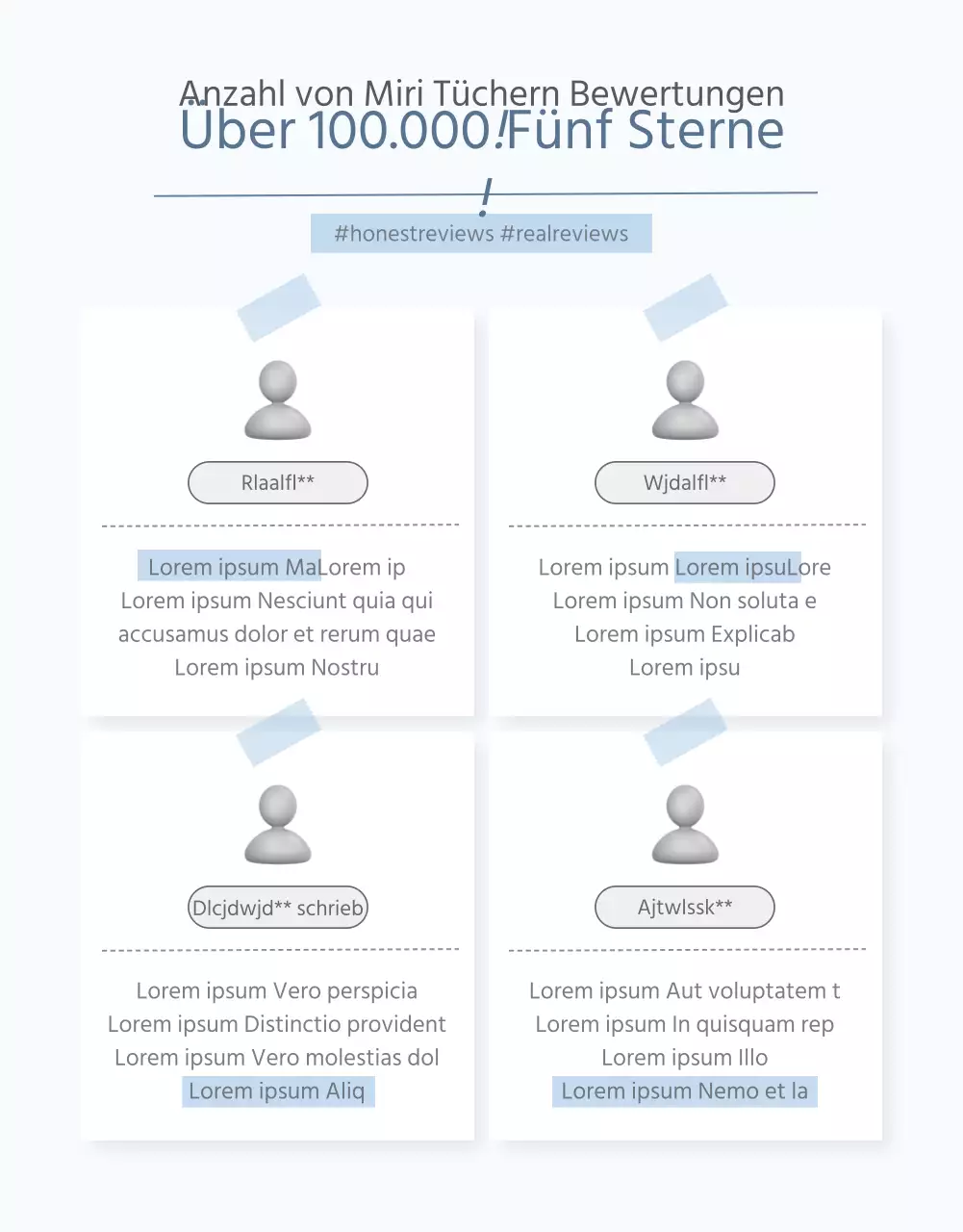 Über die himmelblauen, erfrischenden Tücher