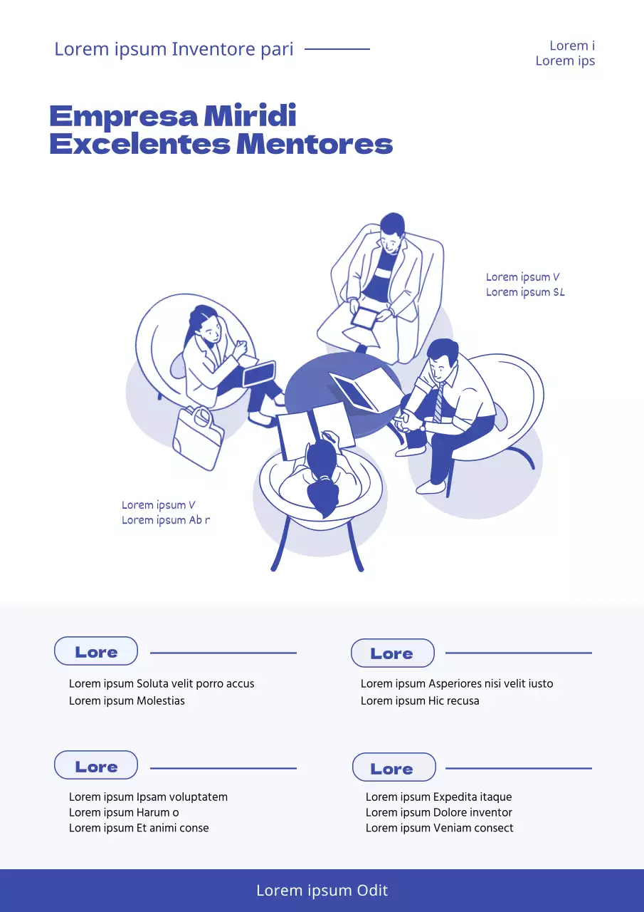 Carta do mentor e relatório de atividade de mentoria azuis e limpos
