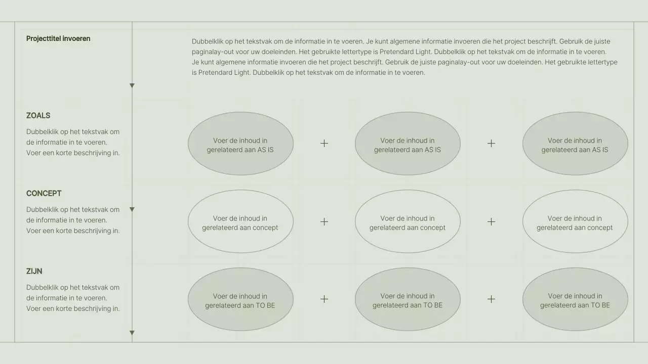 Het portfolio van een contentmarketeer met een groen, eenvoudig rasterconcept
