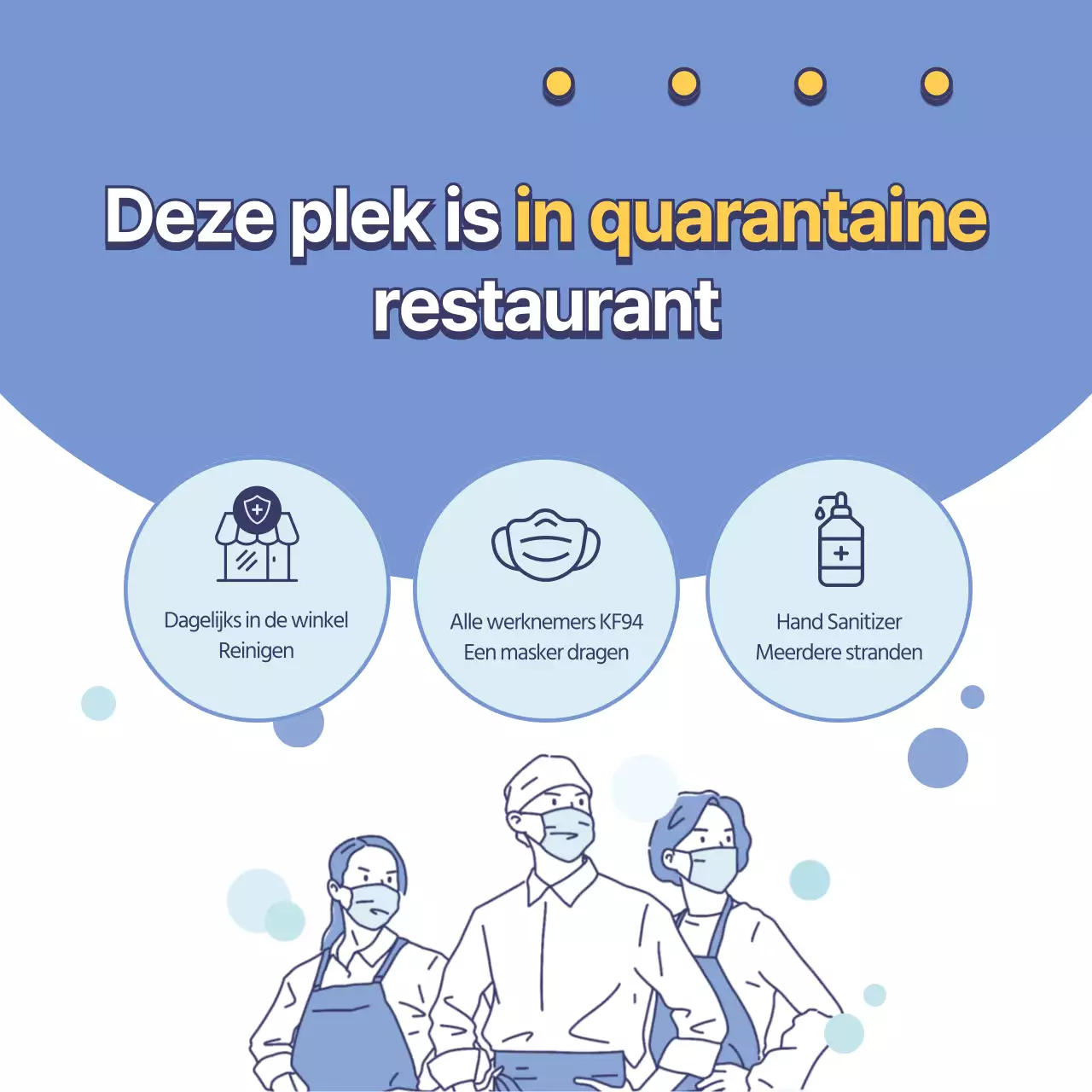 Sociale-mediapleinen met een blauw quarantainethema