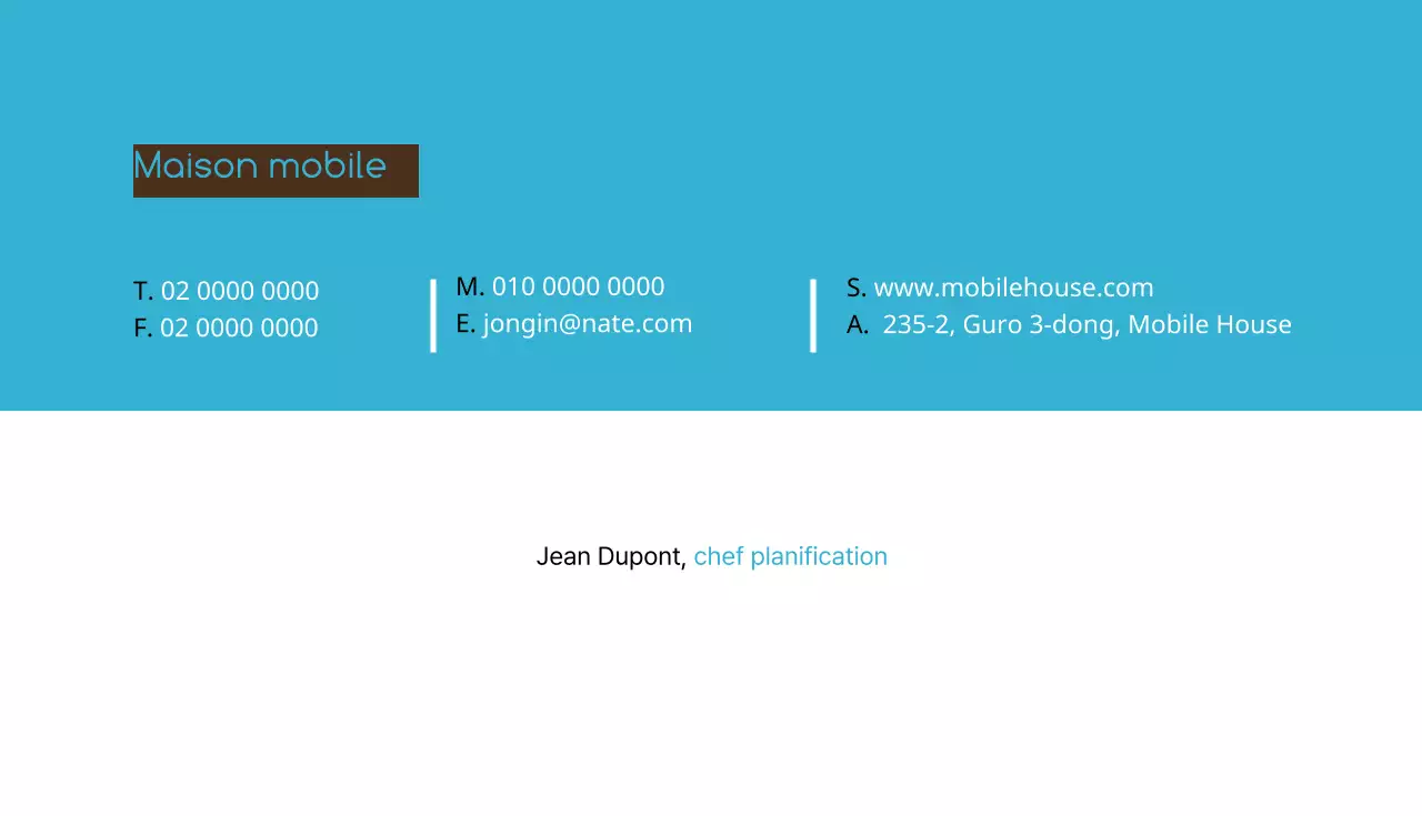 Carte de visite mobile