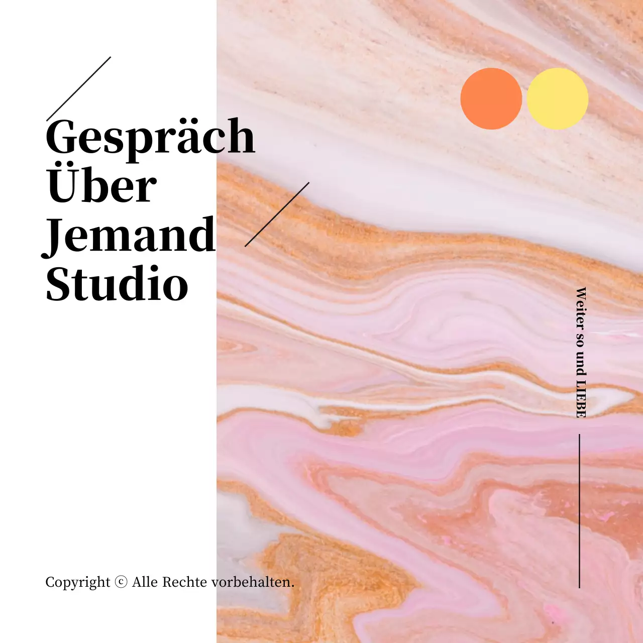 Postkarte eines Einkaufszentrums in rosa Marmortönen