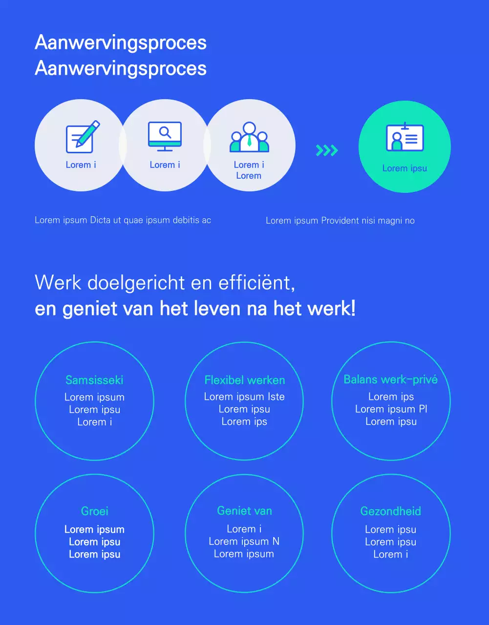 Strakke en eenvoudige vacature met mintblauwe accenten