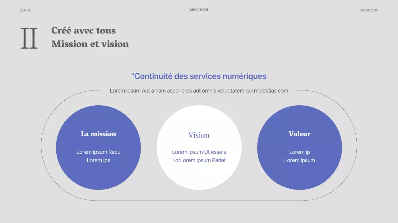 Présentation simple d'un événement en bleu et gris