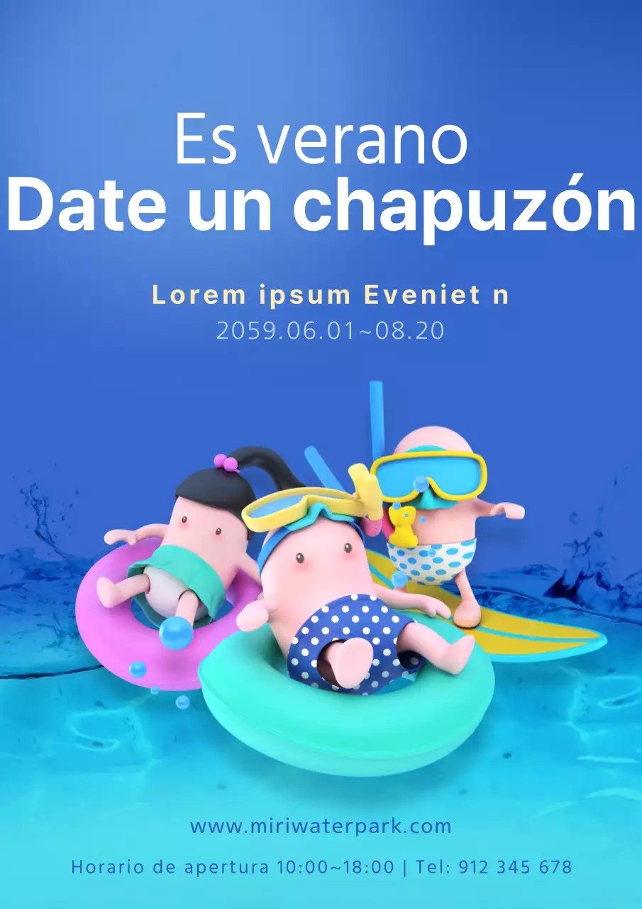 Cartel del parque acuático