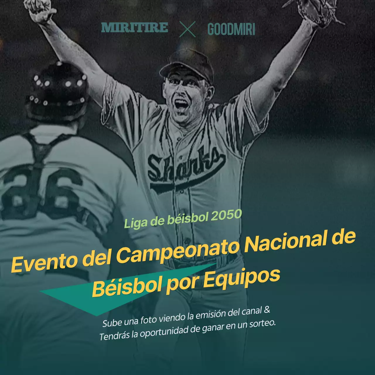 El equipo internacional de béisbol desea un evento en verde y amarillo