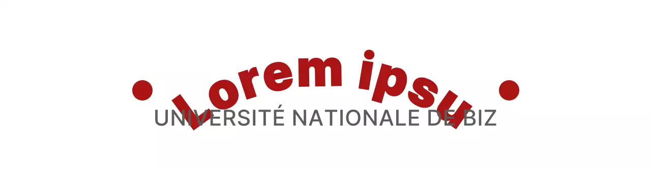 Logo textuel simple et épuré en rouge et gris pour les promotions universitaires