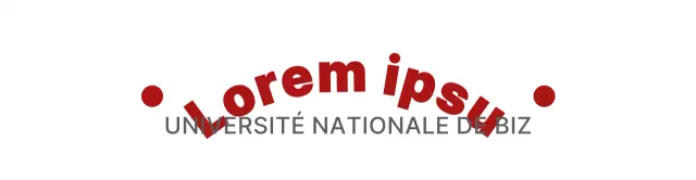 Logo textuel simple et épuré en rouge et gris pour les promotions universitaires