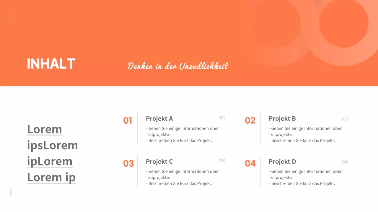 Eine saubere Konzeptmappe in Weiß und Orange