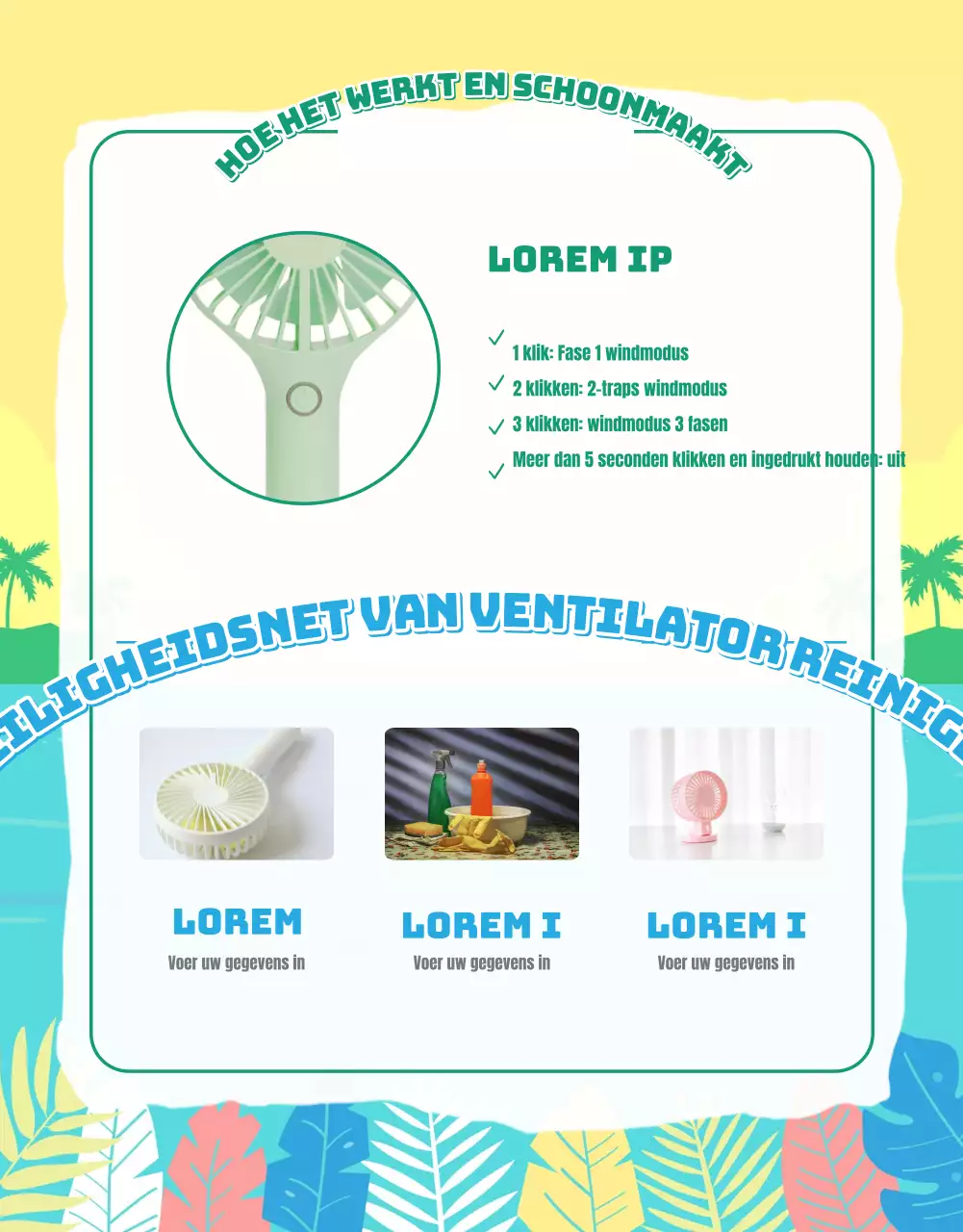 Hoe de groenblauwe zomer ventilator gebruiken voor comfort