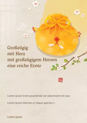 Einfache Neujahrsgrüße Design-Poster in beige Farbe