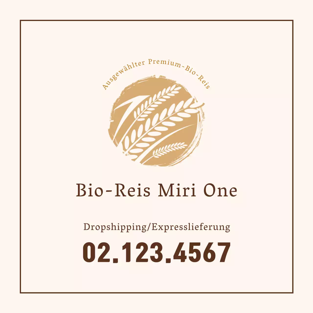 Braune Illustration saubere Bio-Reisfarm