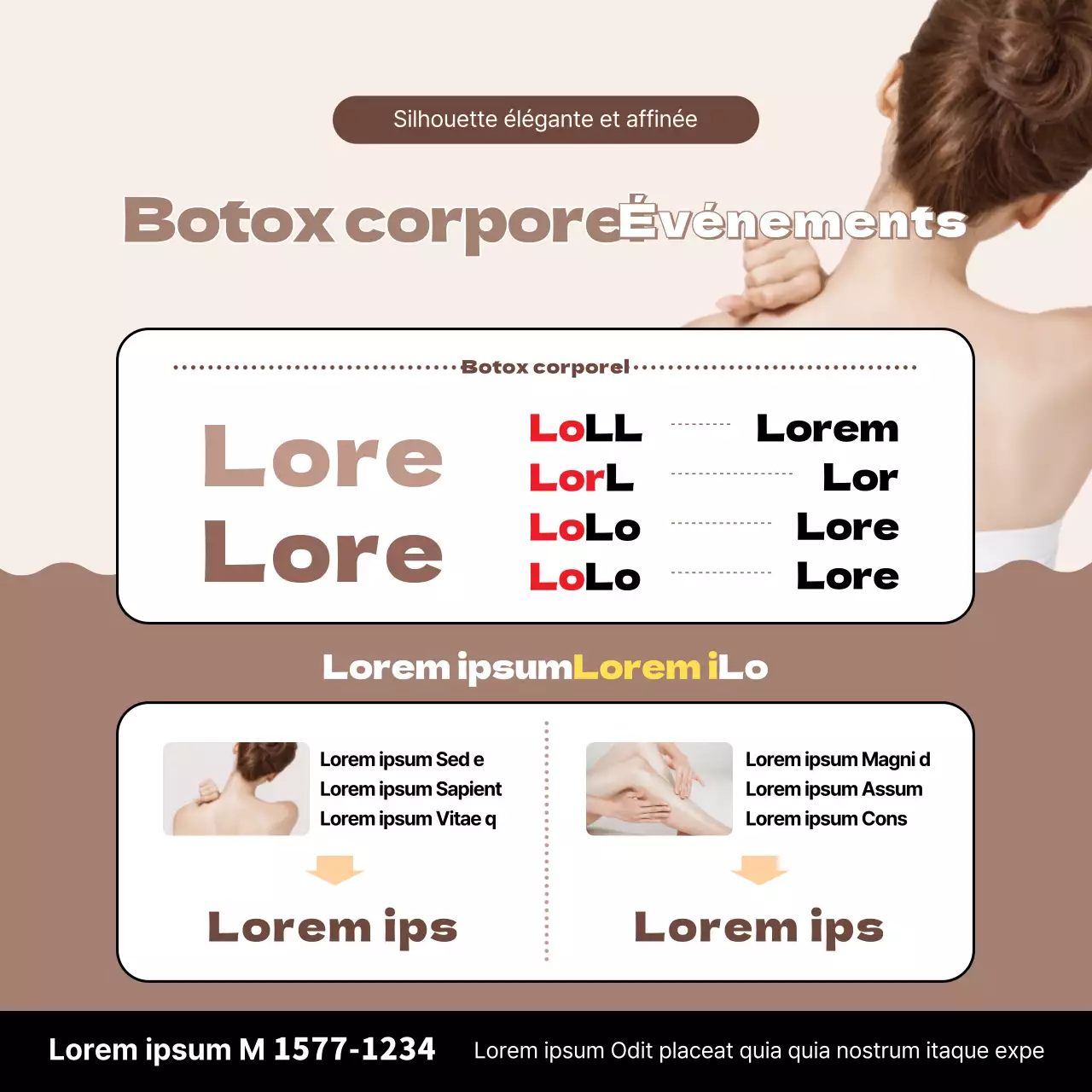 Bannière de chirurgie plastique en marron.