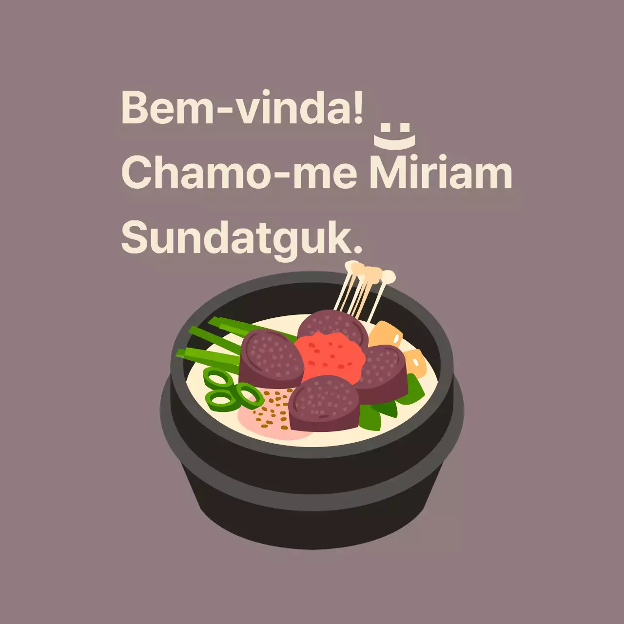Restaurante Sundaegukbap Balsat com sundaeguk sobre um fundo de feijão vermelho