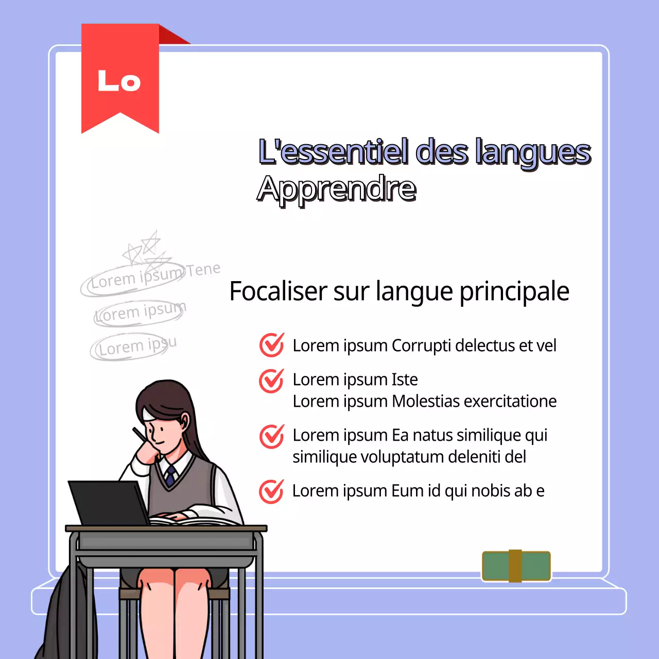 Illustration bleue Clés pour les matières de l'étape 3TIPS