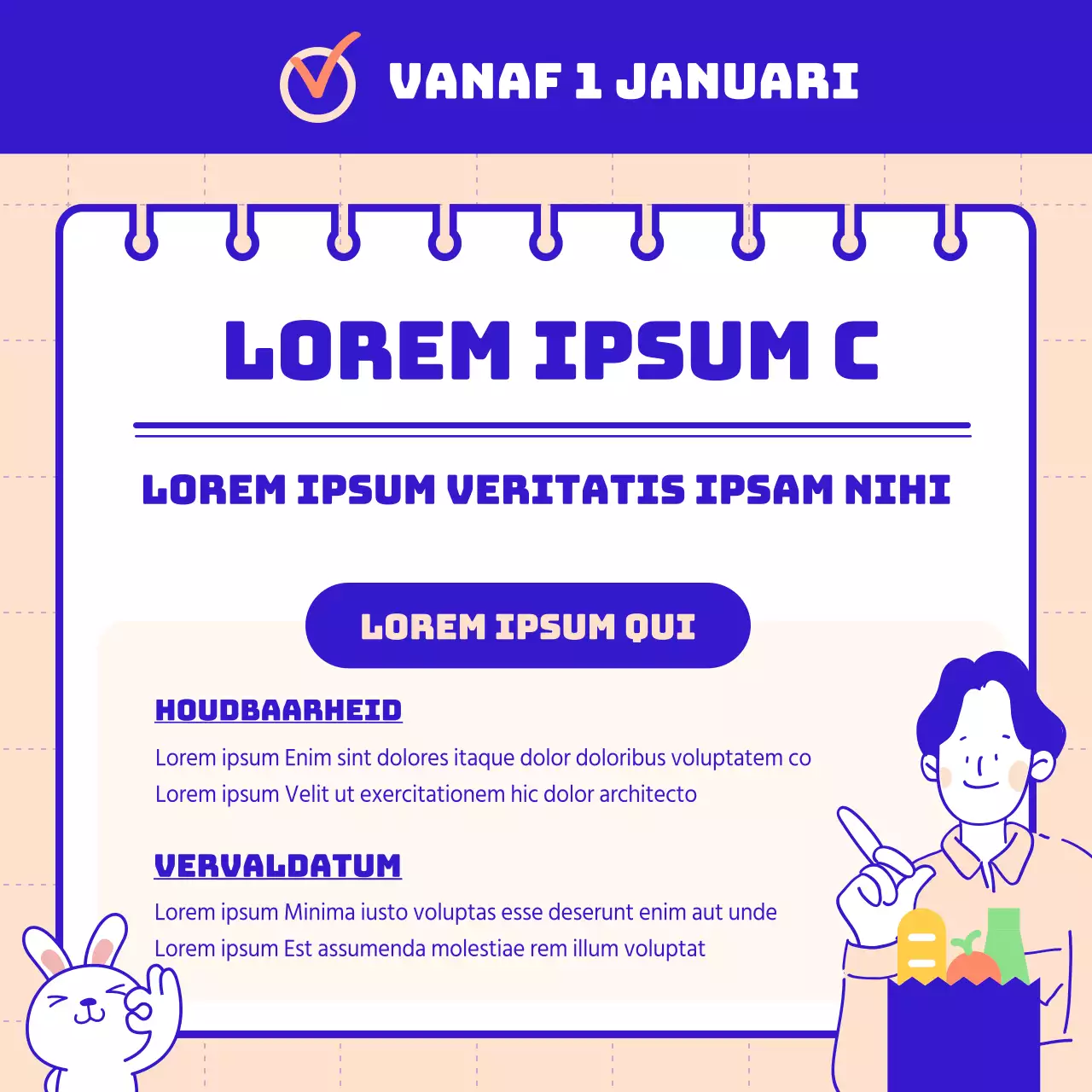 Invoering van het beleid dat sinds dit jaar is gewijzigd, netjes in blauw en roze