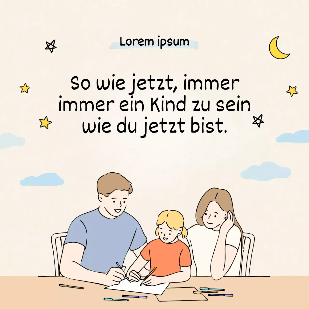 Happy Children's Day Wortlaut auf einem beigen Hintergrund