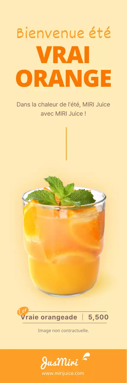 Bannière jaune d'été Orangeyde