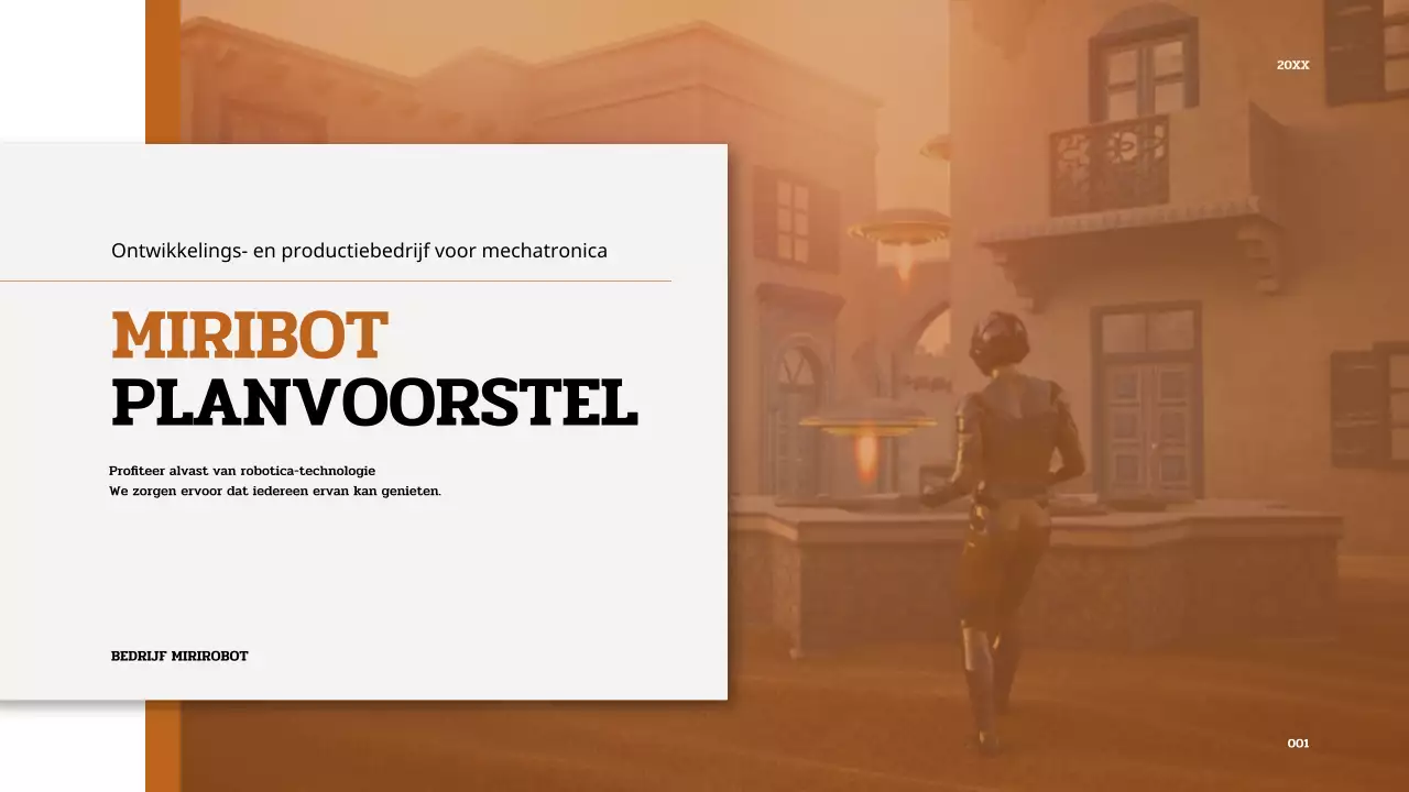 Bruine en witte robotpresentatie