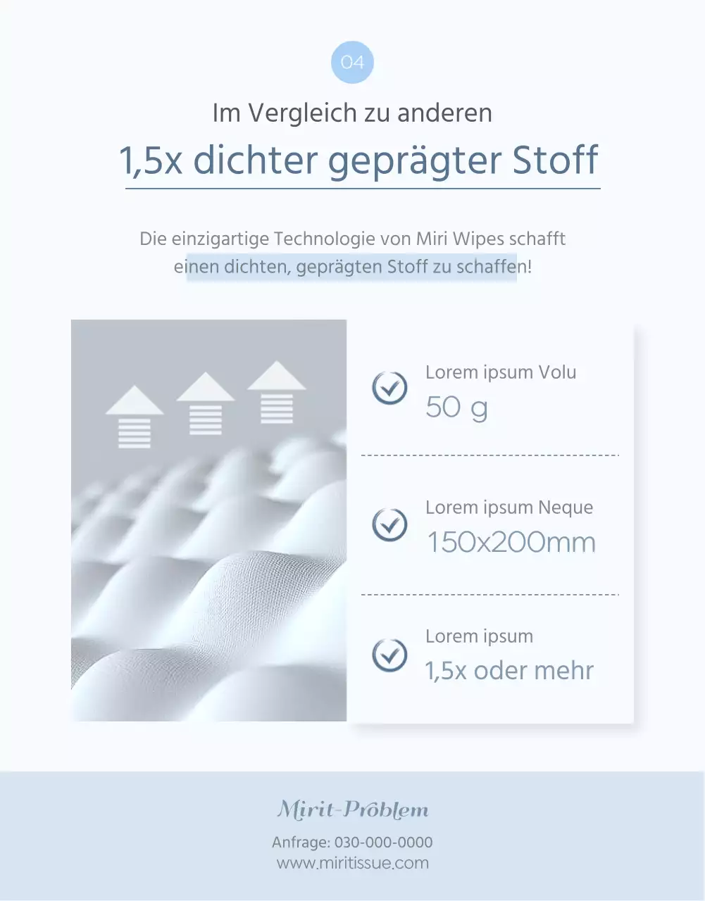 Über die himmelblauen, erfrischenden Tücher