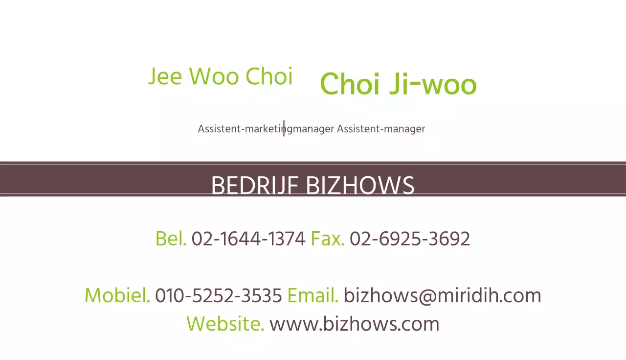 Visitekaartjes marketingteam