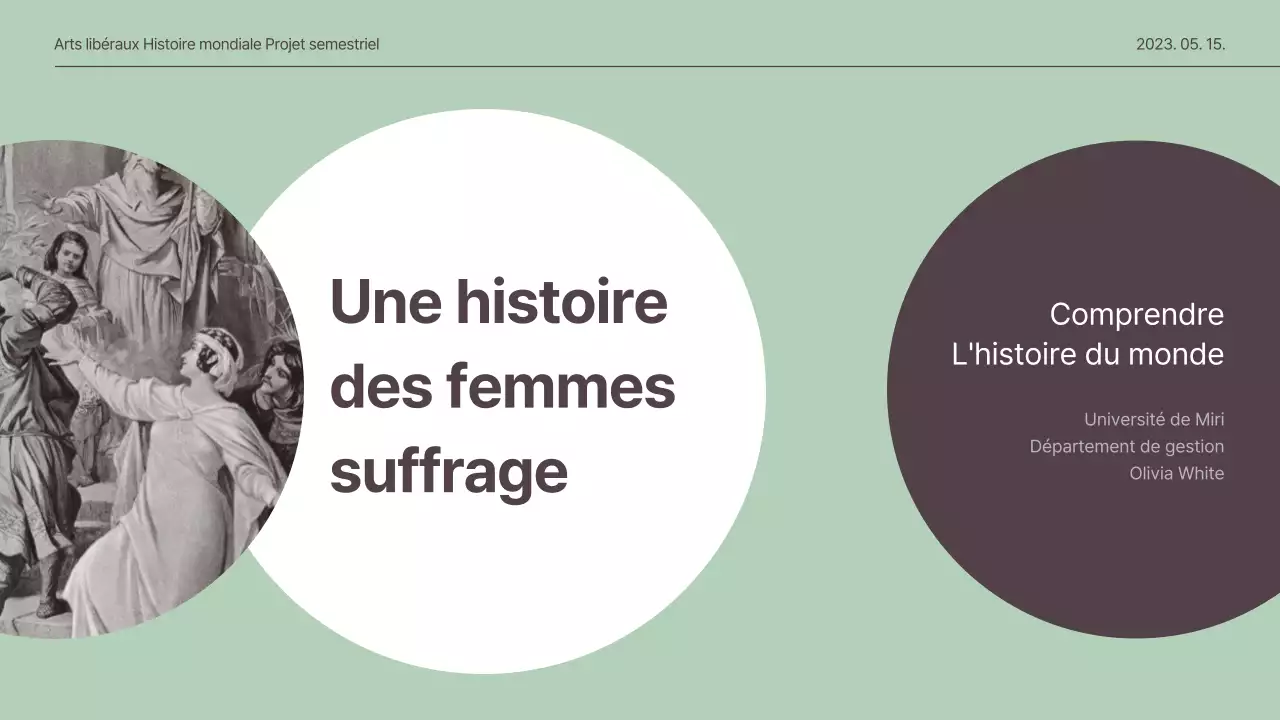  Présentation d'un concept discret pour une mission mondiale sur le droit de vote des femmes