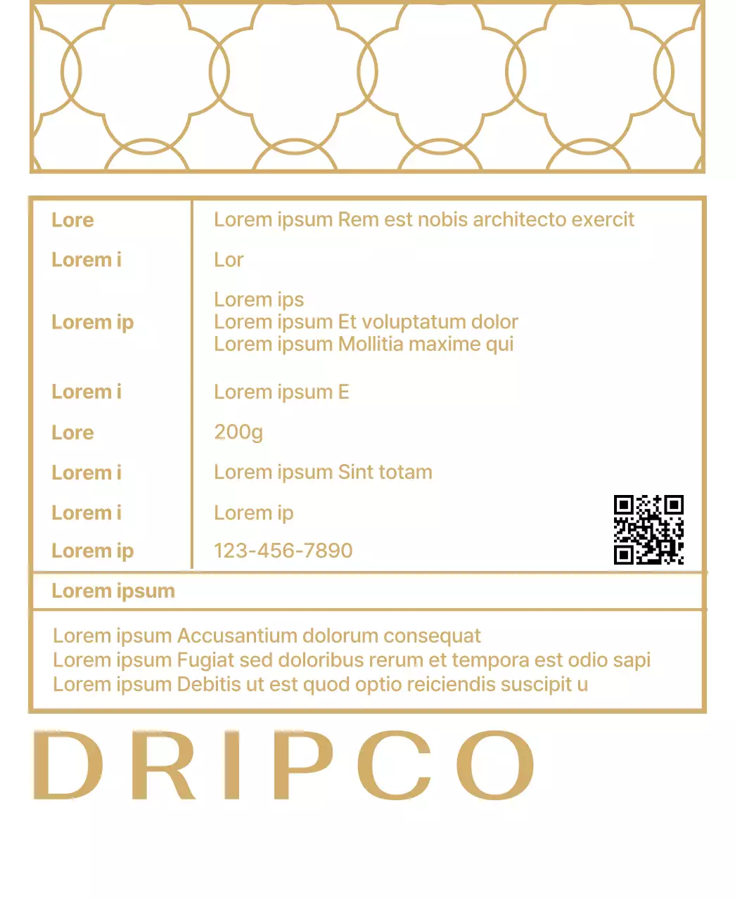 Design mit einem Muster aus goldenen und schwarzen Linien