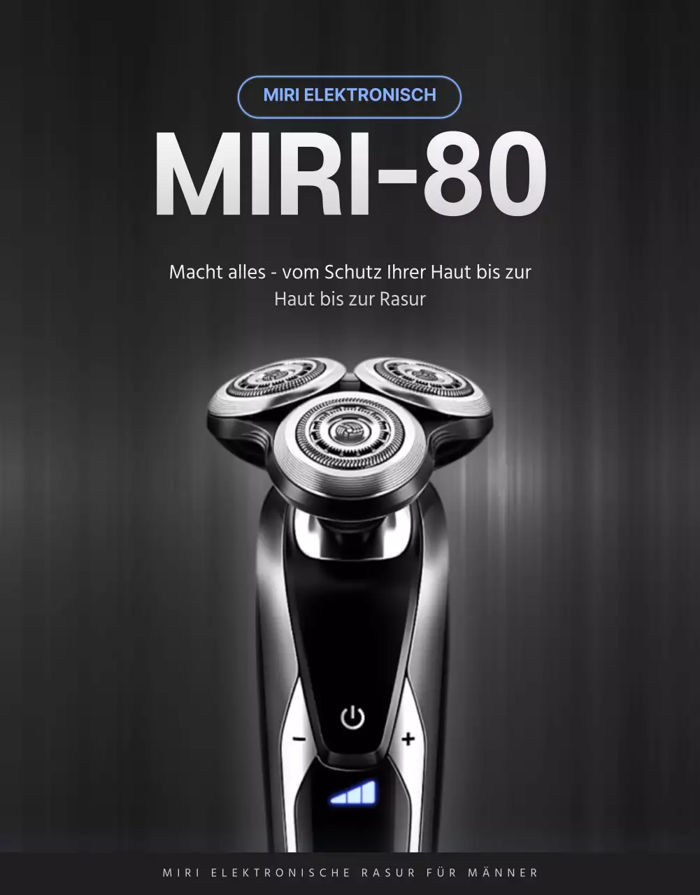 Werbung für Elektronik mit einem einfachen schwarz-silbernen Konzept