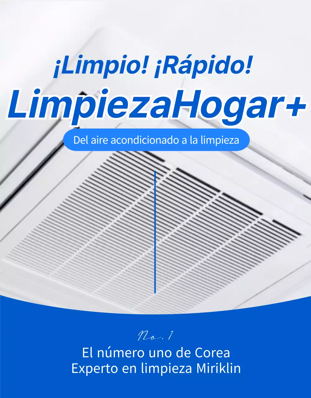 Servicio de limpieza de aire acondicionado azul, pulcro y profesional (página de detalles)