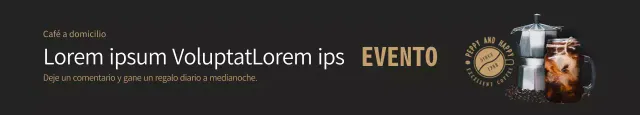 Pancarta de un evento relacionado con el café negro y marrón
